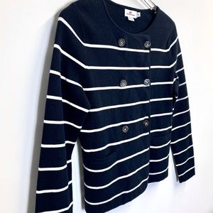 Vineyard Vines Striped Double Breasted Sweater